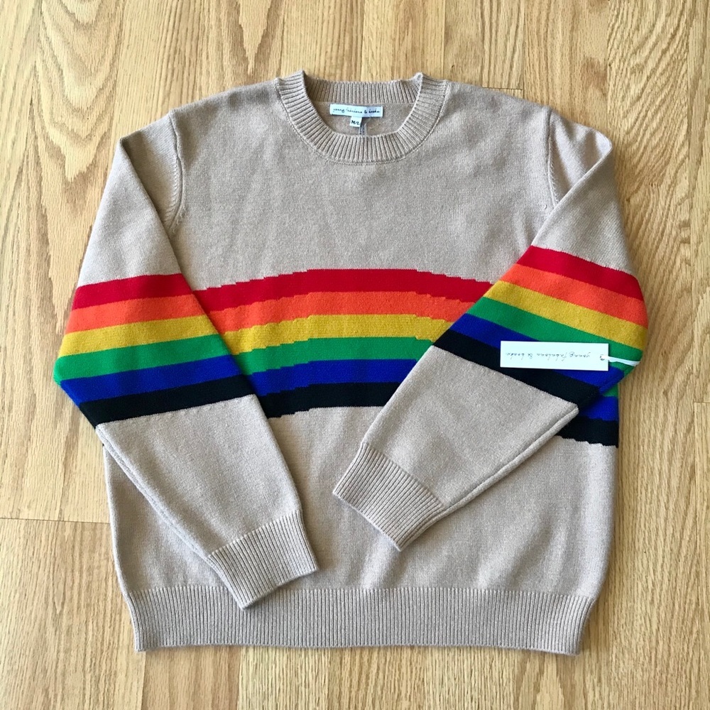 Young Fabulous & Broke Rainbow Sweater Size M/L
